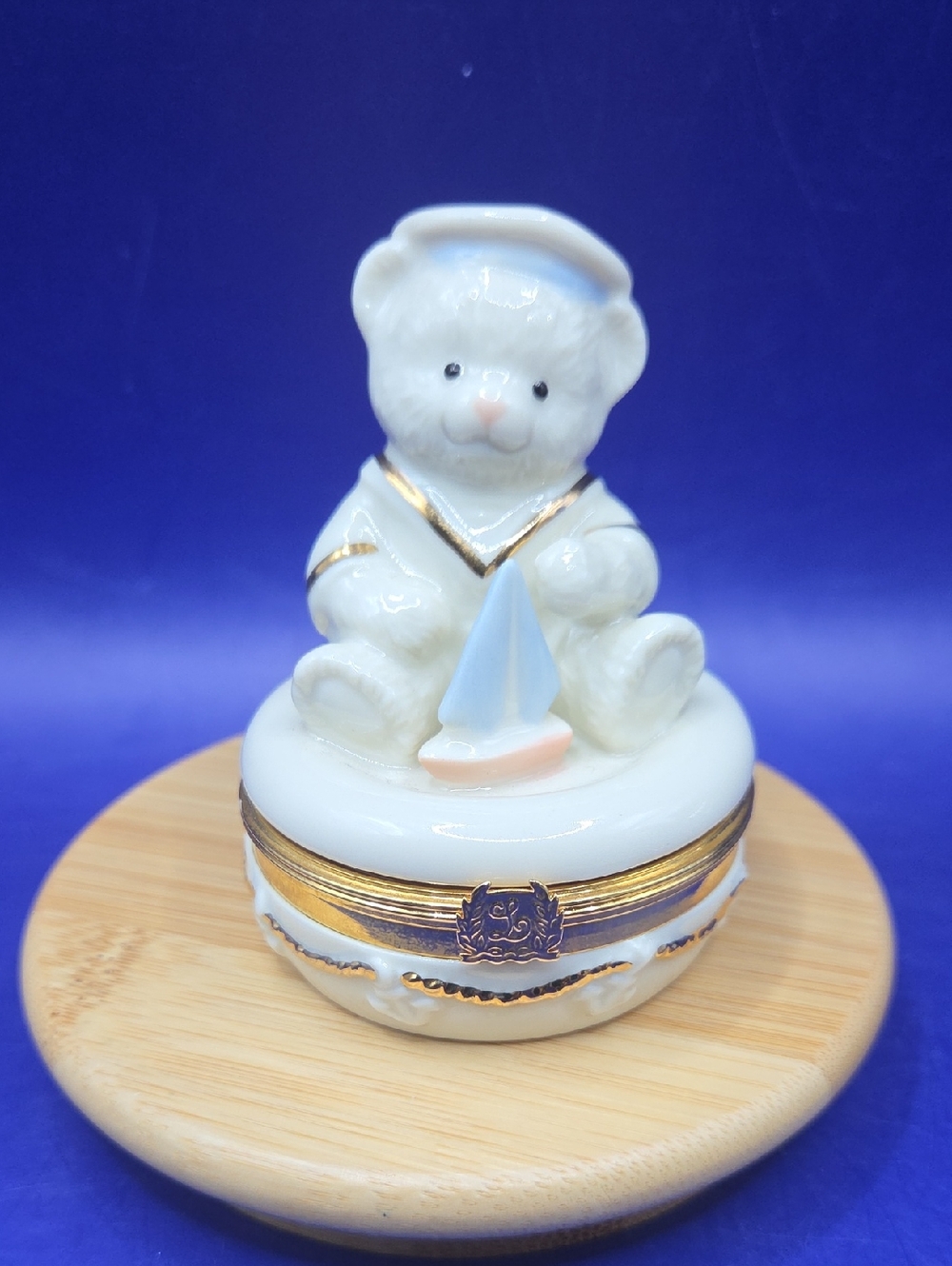 Lenox Treasures "Anchors Aweigh" Teddy Bear Trinket Box